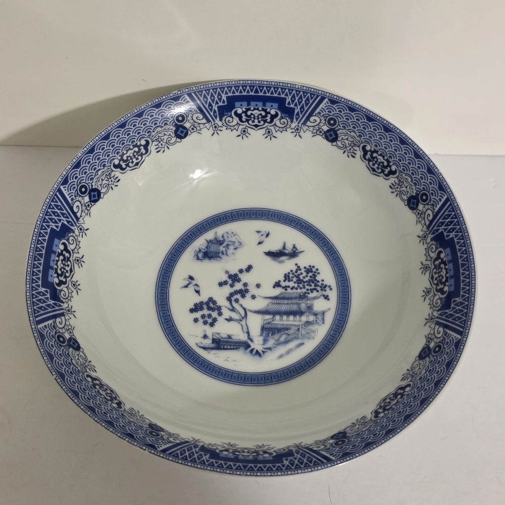 Emerald Blue and White Decorative Bowl